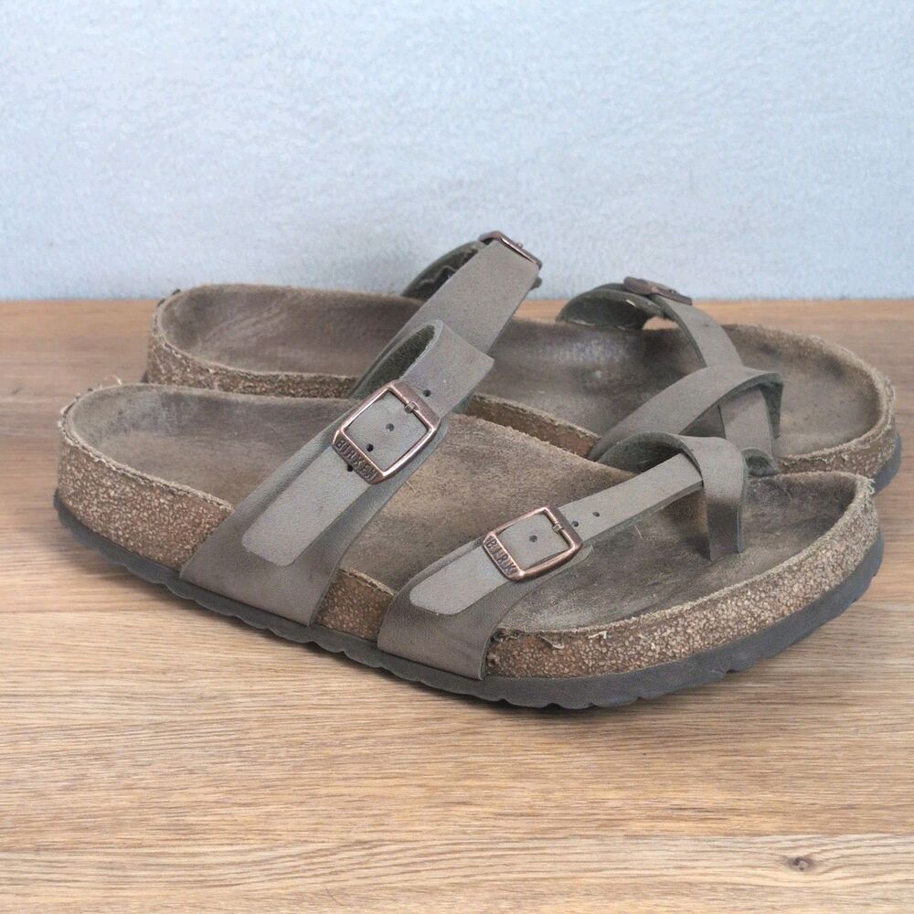 Birkenstock Mayari Women's 7-7.5 EU 38 Strappy Sandals Tan Birko-Flor Germany